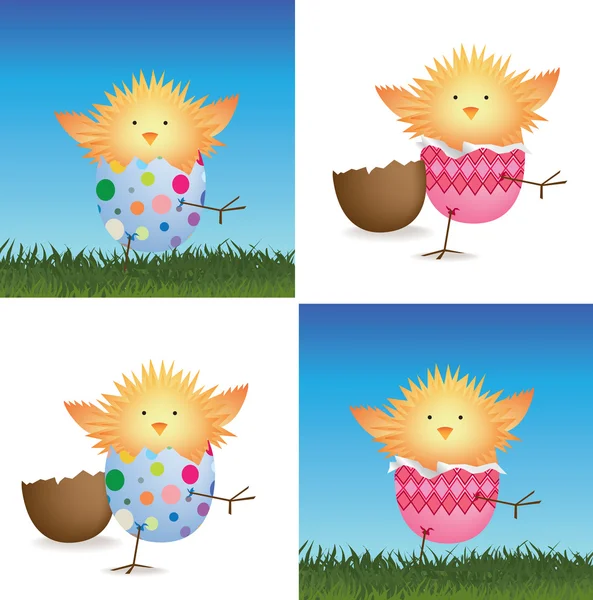 Baby spring easter chick hatching — Stock Photo, Image