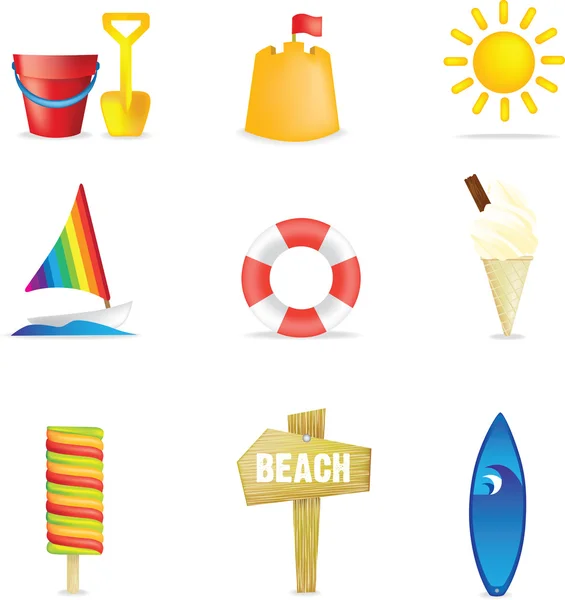 Пляж іконки — стокове фото