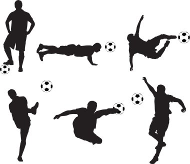 Soccer silhouettes clipart