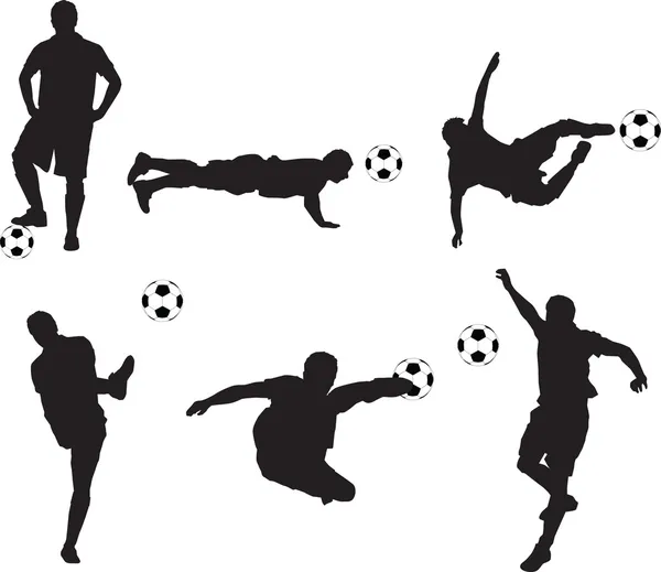Futbol silhouettes — Stok fotoğraf
