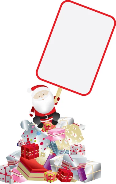 Santa claus i znak — Zdjęcie stockowe