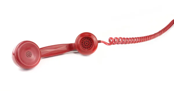 Régi vágású, piros telefon-kézibeszélő — Stock Fotó