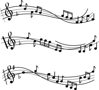 Music notes on white clipart