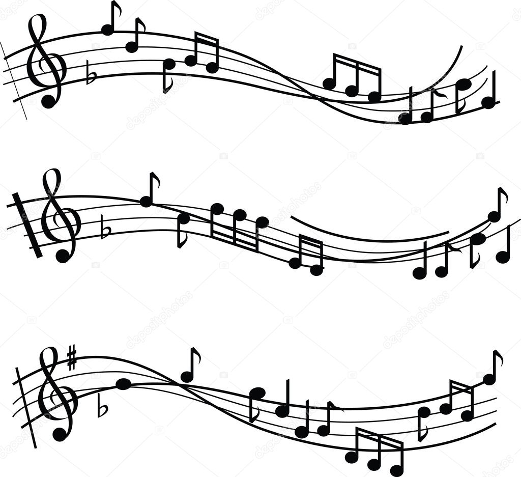 Music notes on white