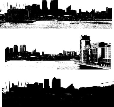 London cityscape grunge style clipart