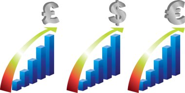 Currency value improves clipart