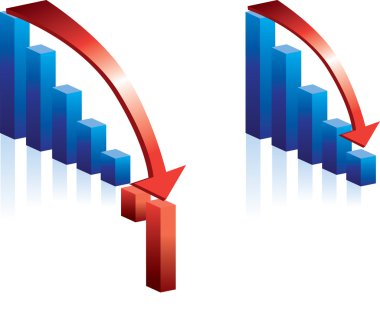 Graph falling clipart