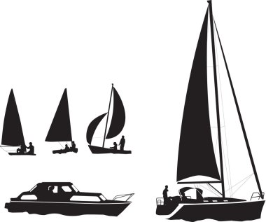 Boat silhouettes clipart