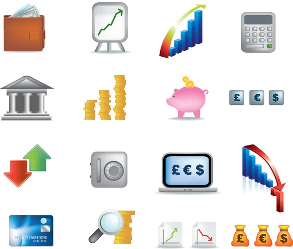 Iconos de dinero —  Fotos de Stock