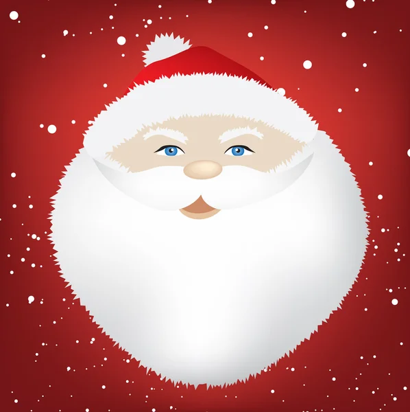 Santa ansikte på röd — Stockfoto