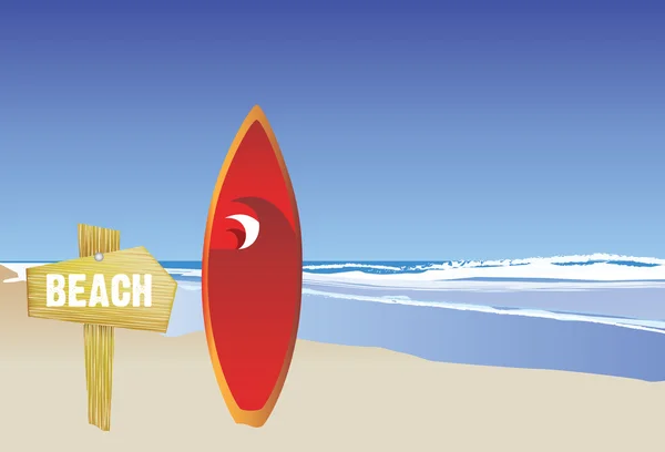 Plaj ve sörf tahtası — Stok fotoğraf