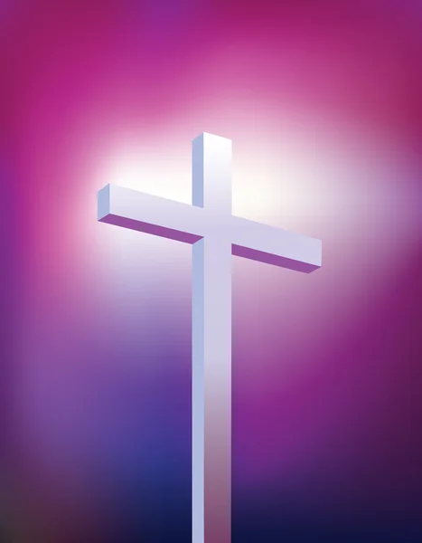 Cruz cristã roxa — Fotografia de Stock
