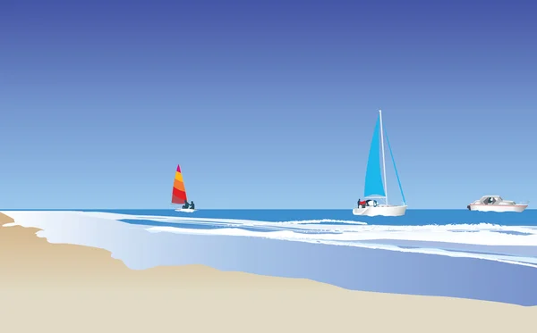 Beach and boats — Stock Photo, Image