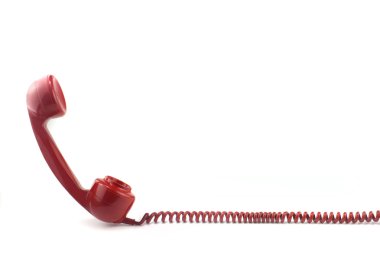 Telephone receiver and curly cord clipart