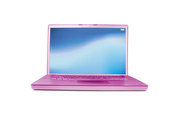 Rózsaszín laptop — Stock Fotó
