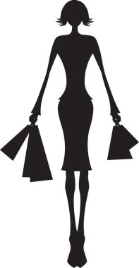 Woman shopping clipart