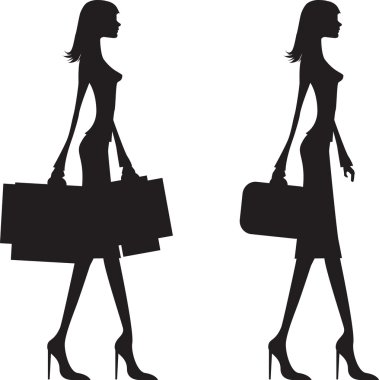 kadın alışveriş ve iş kadını