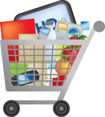 Shopping trolley clipart