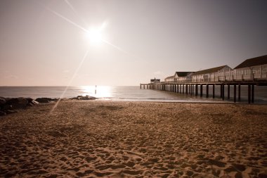 Southwold beach and pier clipart