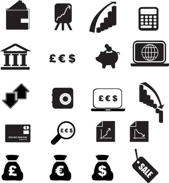 Money silhouette set — Stock Photo, Image