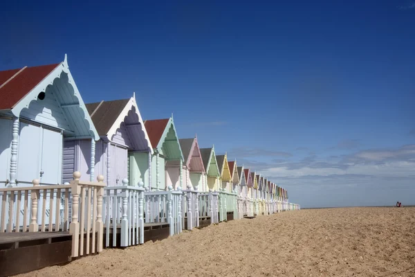 Mersea beach huts — Stockfoto