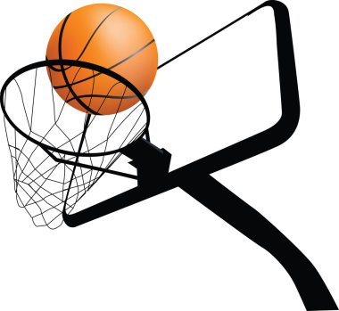 Basketball hoop and ball clipart