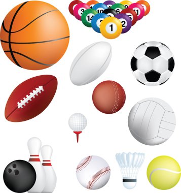 Sports balls set clipart