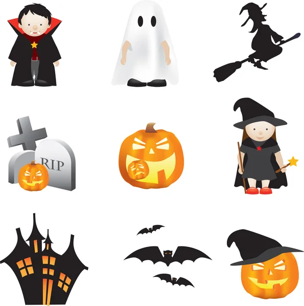 Conjunto de ilustrações de Halloween — Fotografia de Stock