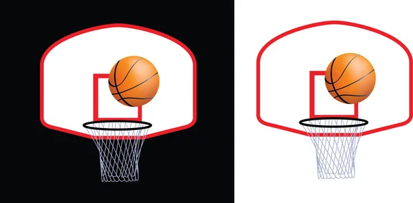Баскетбольное кольцо и мяч — стоковое фото
