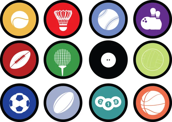 スポーツ ボール ボタン セット — ストック写真