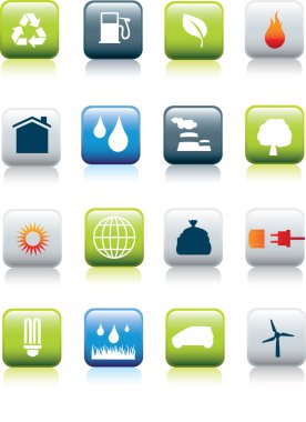 Eco environment icon set clipart