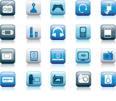 Electronic icon buttons clipart