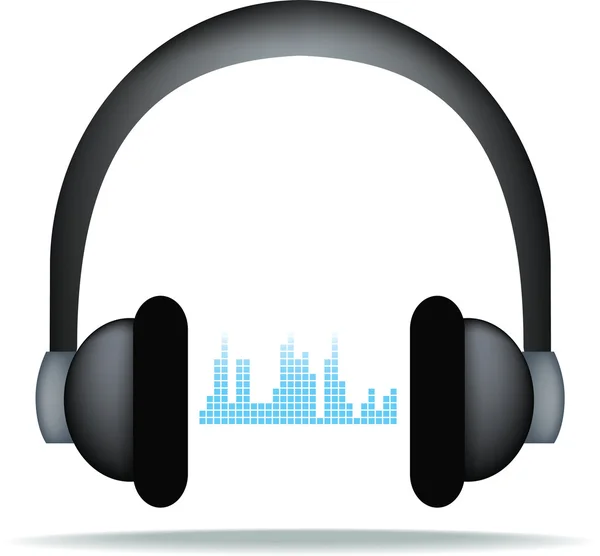 Słuchawki i fale dźwiękowe — Zdjęcie stockowe