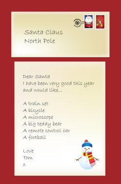 LETTER TO FATHER CHRISTMAS clipart