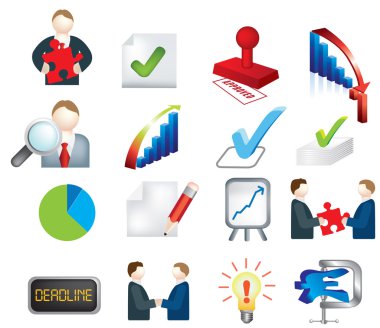 Business deals icon set clipart