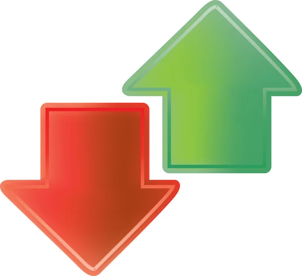Rode en groene pijlen — Stockfoto