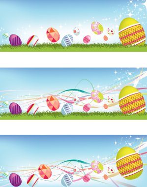 Easter egg banners clipart