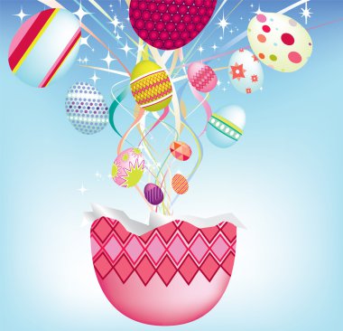 Easter egg exploding clipart