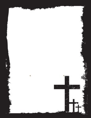 Black and white christian crucifix background clipart