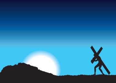 Jesus carries cross clipart