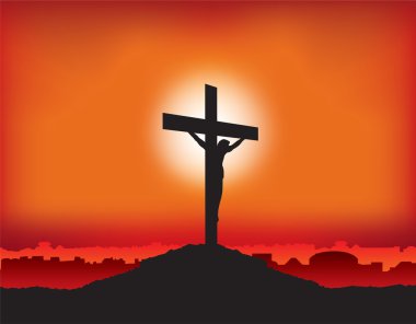 Jesus crucified on the cross clipart