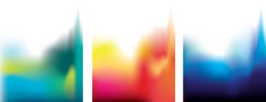 3 abstract blur coloured backgrounds clipart