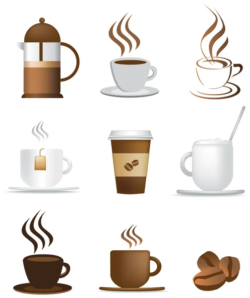 Kaffe illustration set — Stockfoto