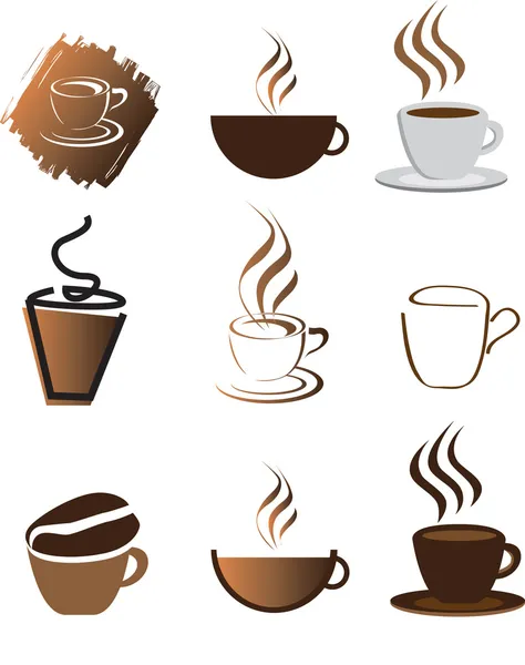 Kaffe illustration set — Stockfoto