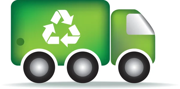 Reciclagem caminhão de lixo — Fotografia de Stock
