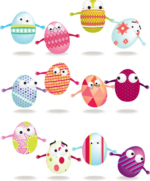 Conjunto de ícones de desenhos animados de ovo de Páscoa — Fotografia de Stock