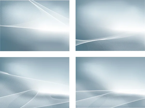 Srebrny zestaw 4 siatki gradientów tła — Zdjęcie stockowe