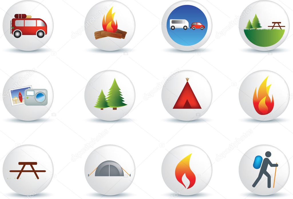 Camping and outdoor icon set