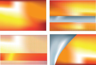Orange abstract set of 4 clipart