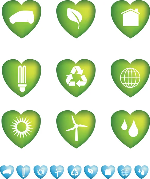 Eco icons heart — 스톡 사진